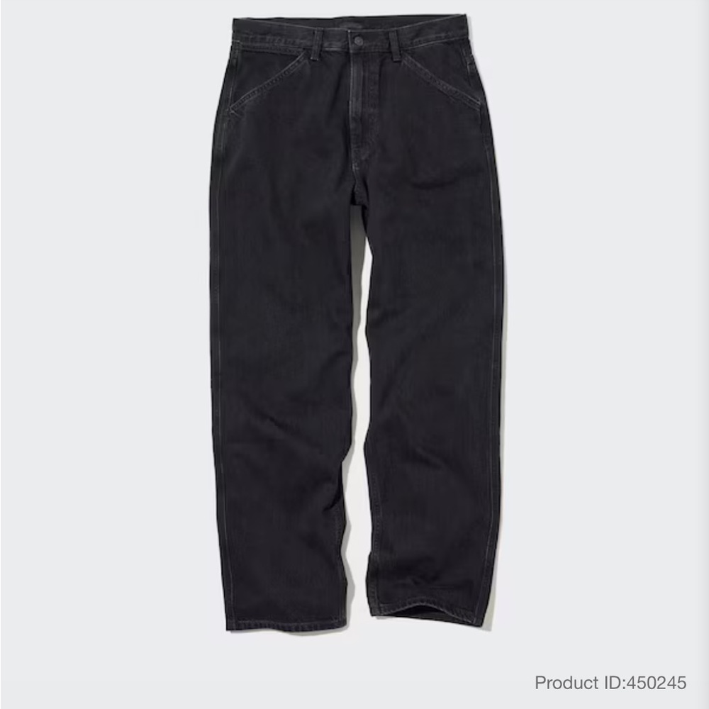 UNIQLO UNISEX CLASSIC BLACK JEANS CAPSULE WARDROBE CLOSET STAPLE PREP PREPPY EUC